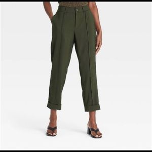 Women's High-Rise Slim Straight Leg Pintuck Ankle Pants - A New Day - Size 10